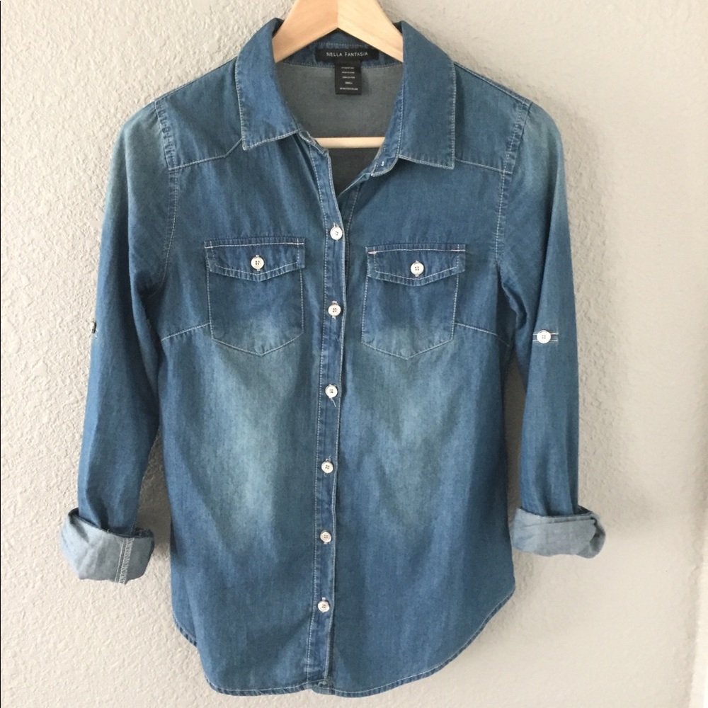 Nella Fantasia Denim Style Long Sleeve Shirt